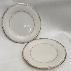 Noritake Golden Cove 2 Fine China Japan 7719 White Ivory Gold Accent Salad Plate